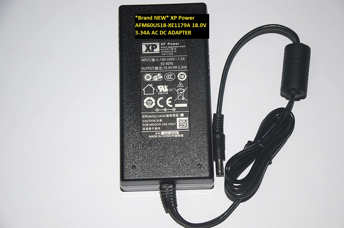 *Brand NEW* XP Power AFM60US18-XE1179A 18.0V 3.34A AC DC ADAPTER - Click Image to Close
